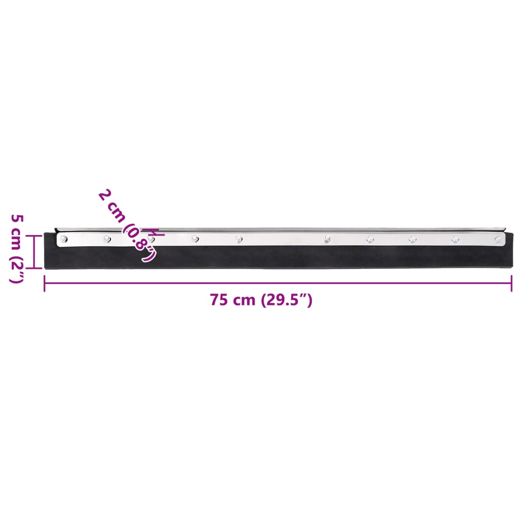 Floor Squeegee Heads 5 pcs 75x2x5 cm Steel and Rubber