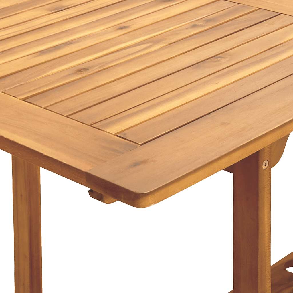 7 Piece Garden Dining Set Beige Polypropylene and Solid Wood