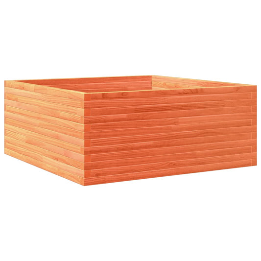 Garden Planter Wax Brown 110x110x46 cm Solid Wood Pine