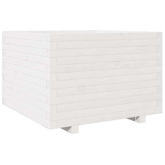 Garden Planter White 70x70x49.5 cm Solid Wood Pine