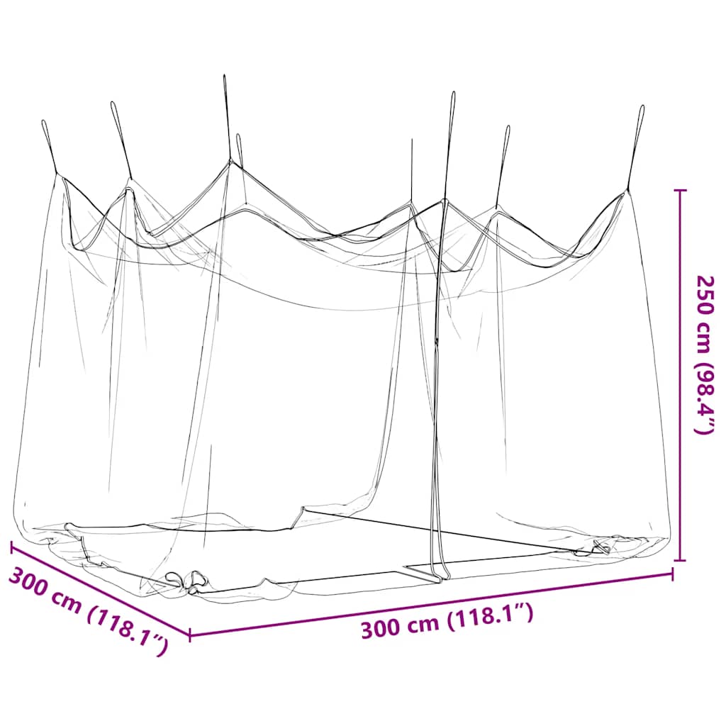 Garden Mosquito Net Rectangular 220 mesh Black Polyester
