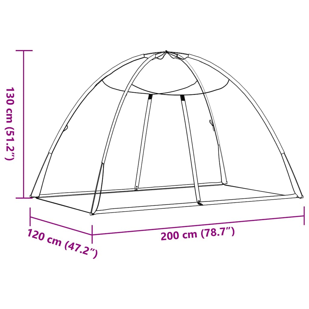 Mosquito Net Mongolia with Doors 220 Mesh Black 200x120x130 cm