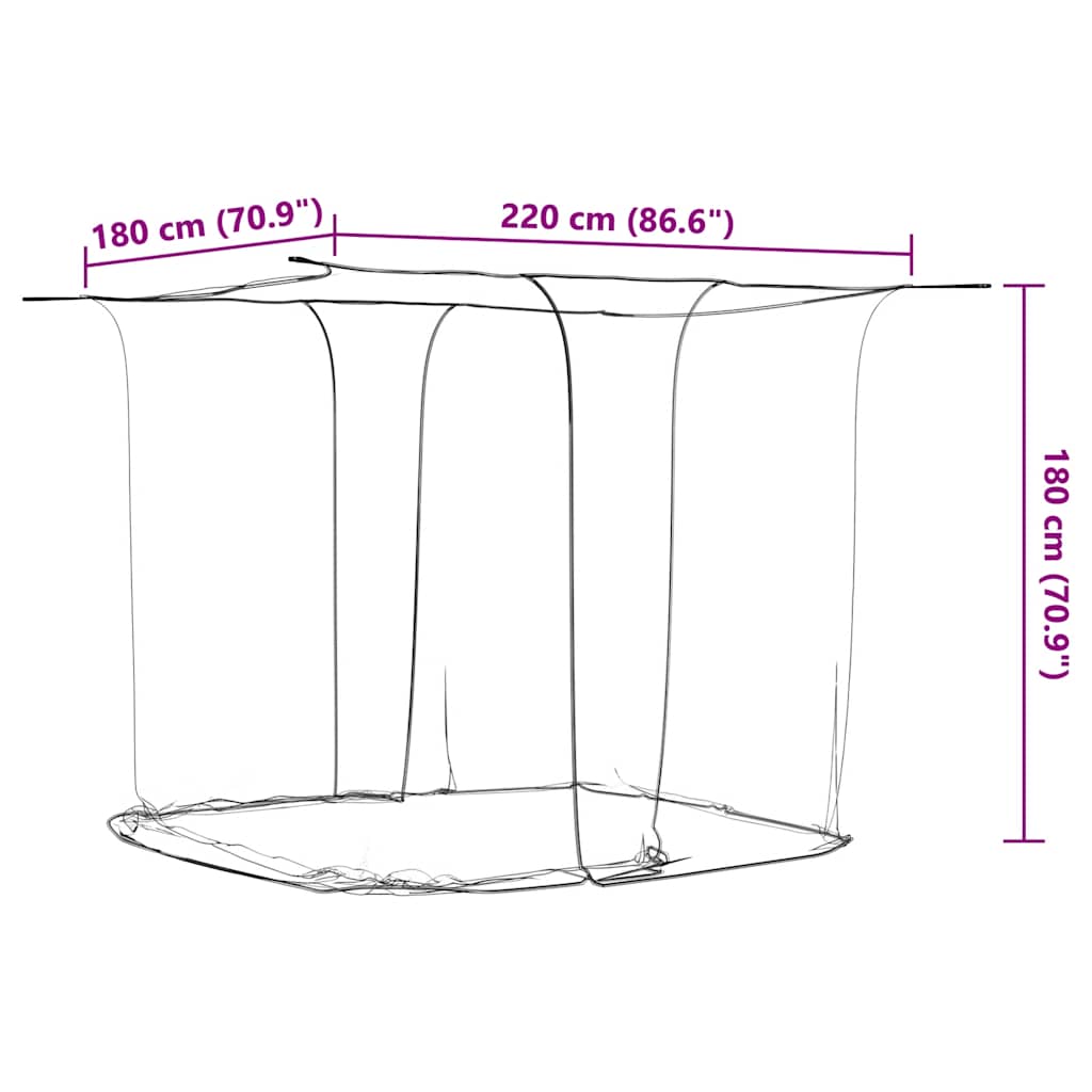 Mosquito Net for Bed Rectangular 156 mesh 220 x 180 x 180 cm