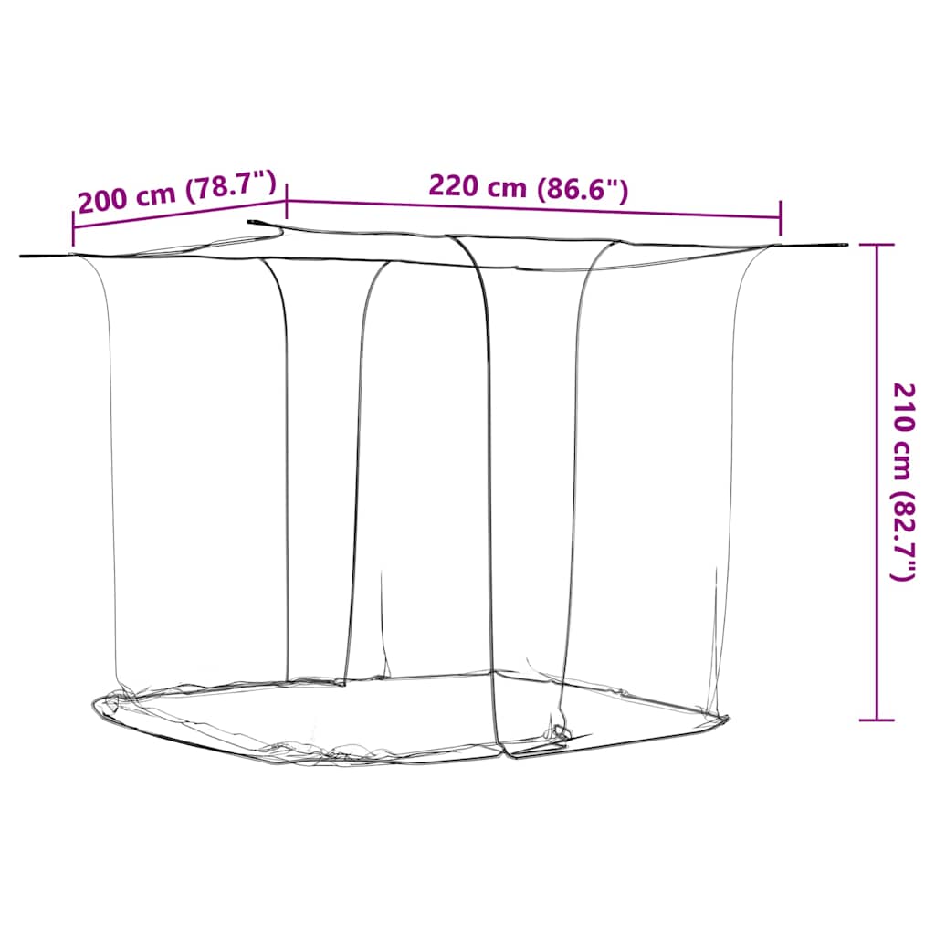 Mosquito Net for Bed Rectangular 156 mesh 220 x 200 x 210 cm