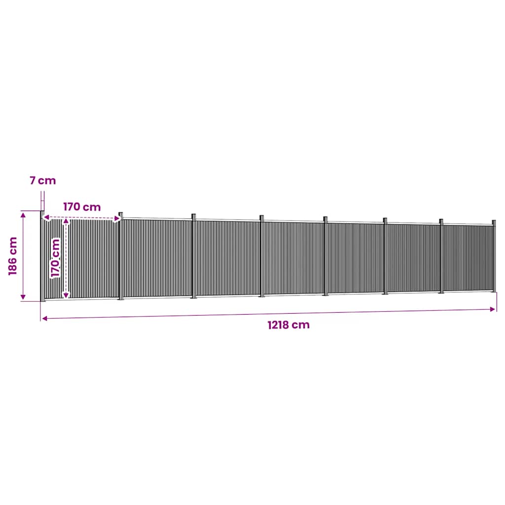 Fence Panel Grey 1218x186 cm WPC