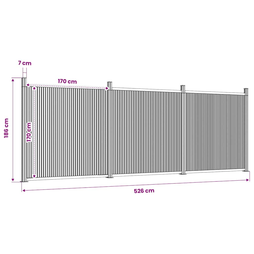 Fence Panel Brown 526x186 cm WPC