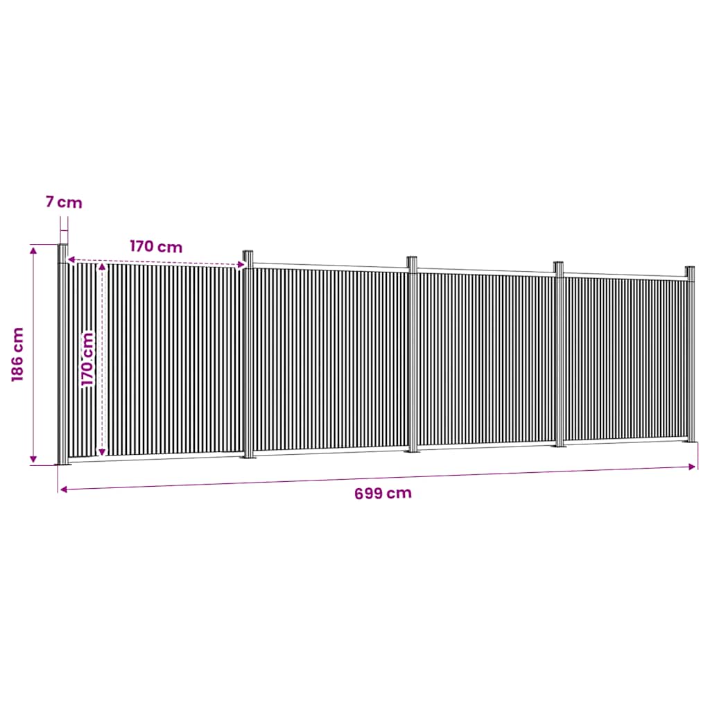 Fence Panel Brown 699x186 cm WPC