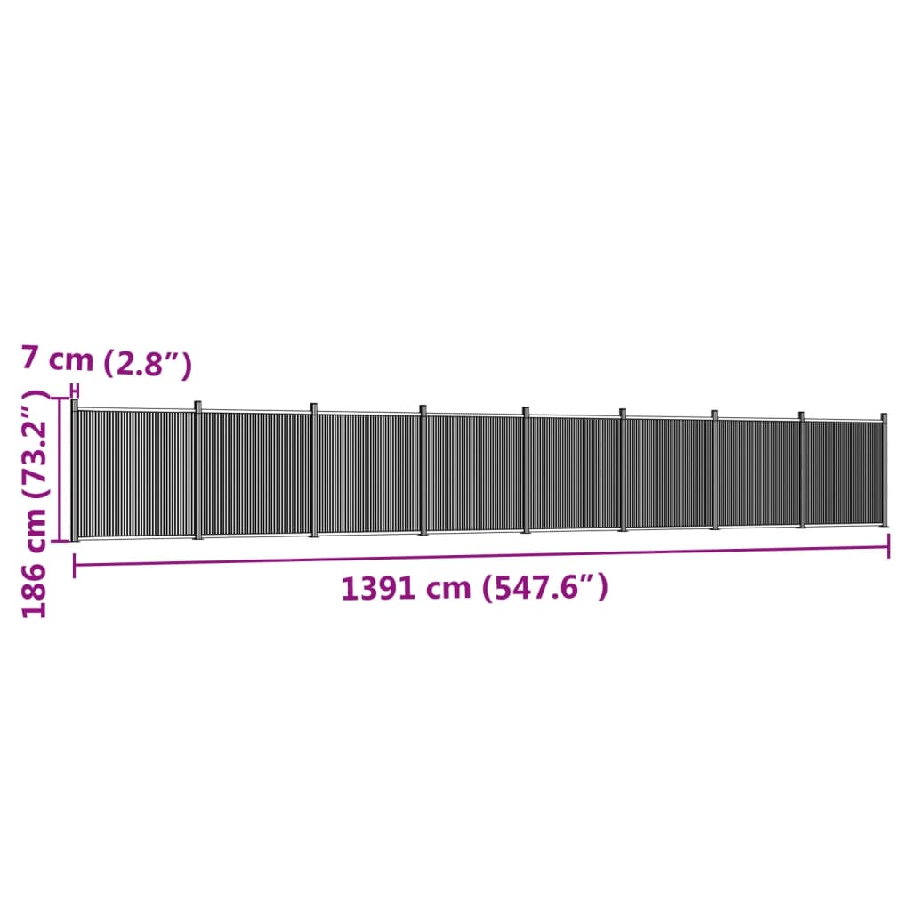 Fence Panel Brown 1391x186 cm WPC