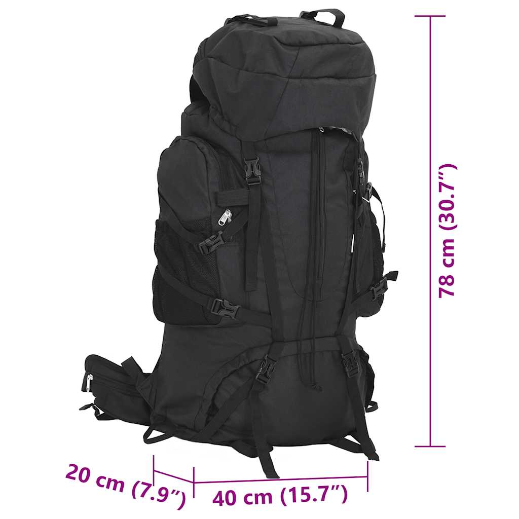 Hiking Backpack Black 80 L Oxford Fabric