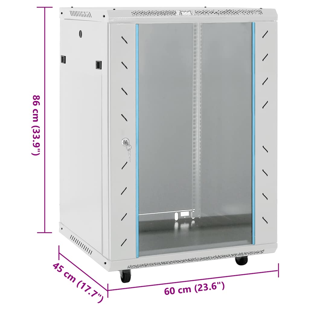 Network Cabinet with Storage Grey 600 x 450 x 860 mm Steel