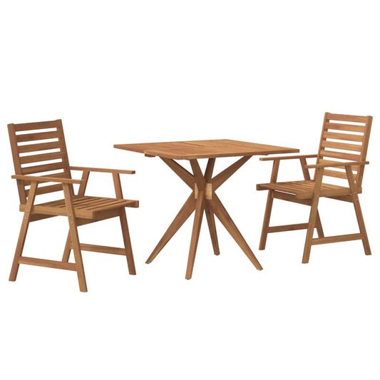 3 Piece Garden Dining Set Solid Wood Acacia