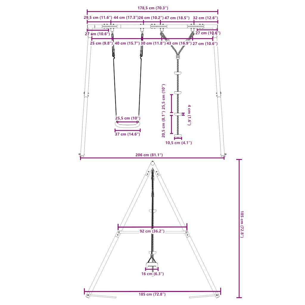 Outdoor Swing Set with Swing and Disc Swing