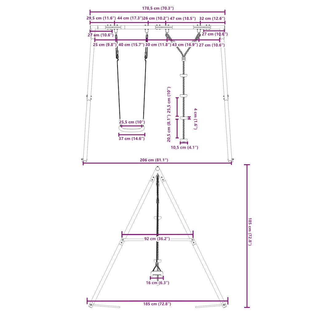 Outdoor Swing Set with Swing and Disc Swing