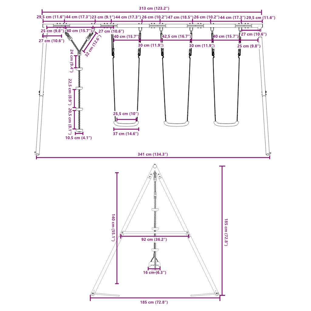 Outdoor Swing Set with Swings and Disc Swing