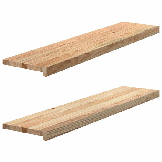 Stair Treads 2 pcs Untreated 110x30x2 cm Solid Wood Oak