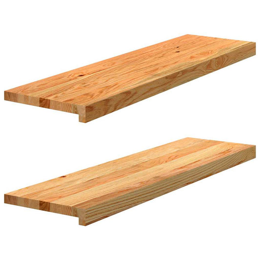 Stair Treads 2 pcs Light Brown 90x25x2 cm Solid Wood Oak