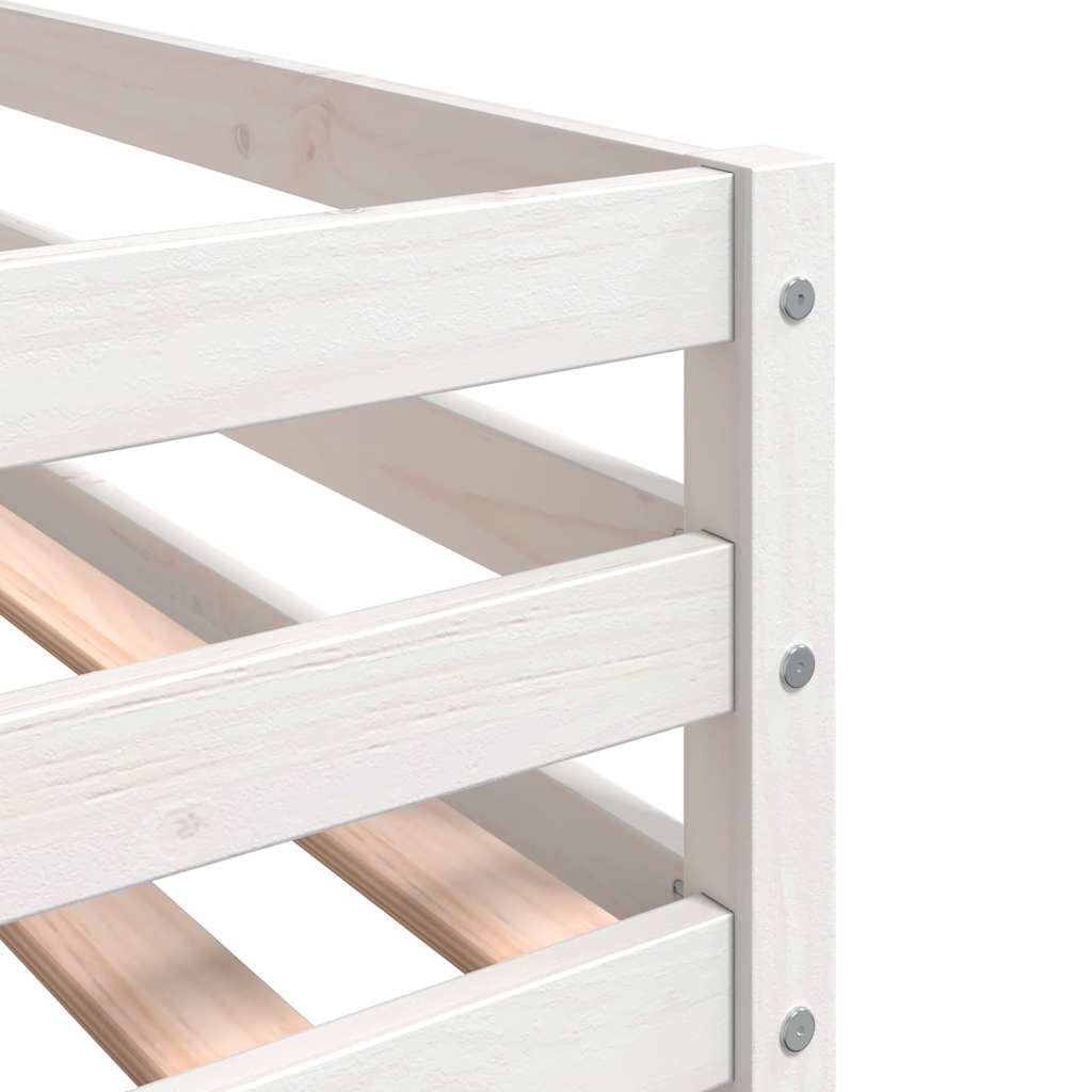 Bunk Bed without Mattress White&Black 80x200 cm Solid Wood Pine