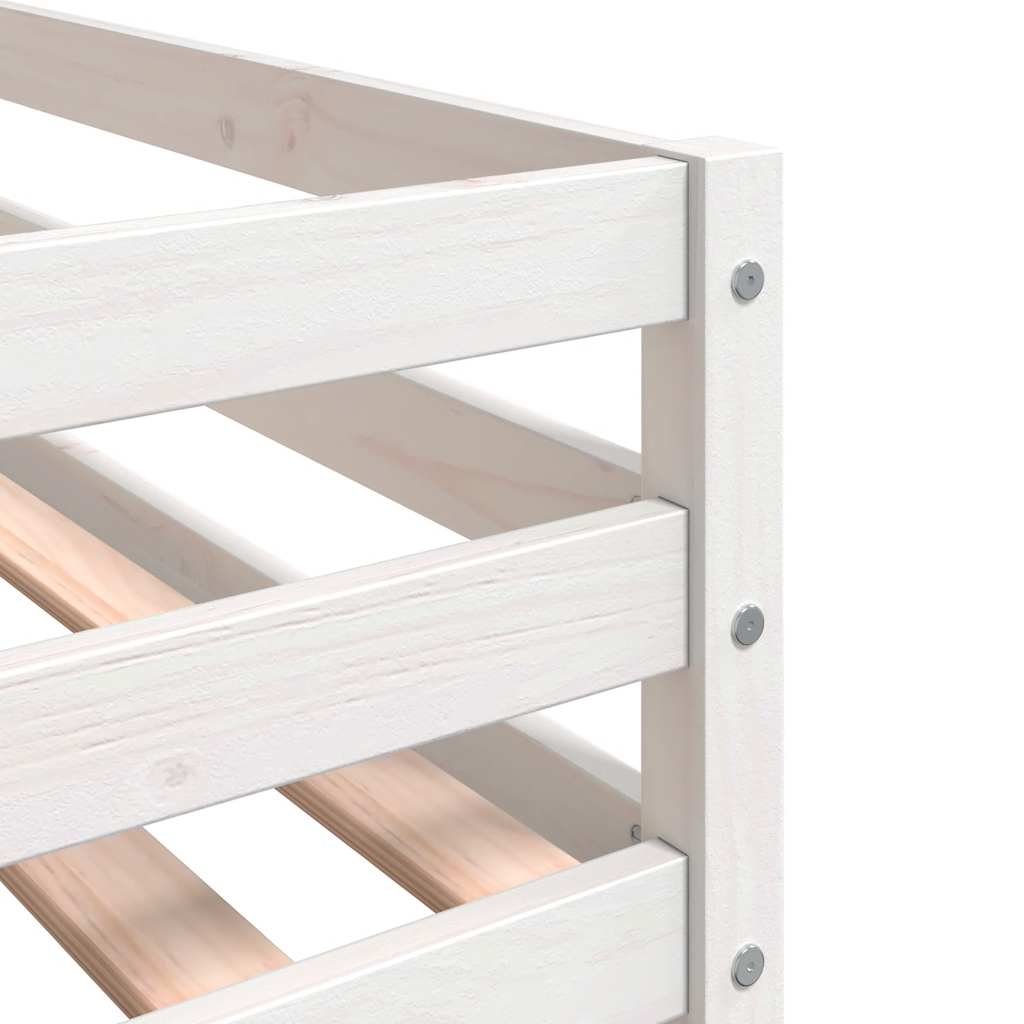Bunk Bed without Mattress White&Black 80x200 cm Solid Wood Pine