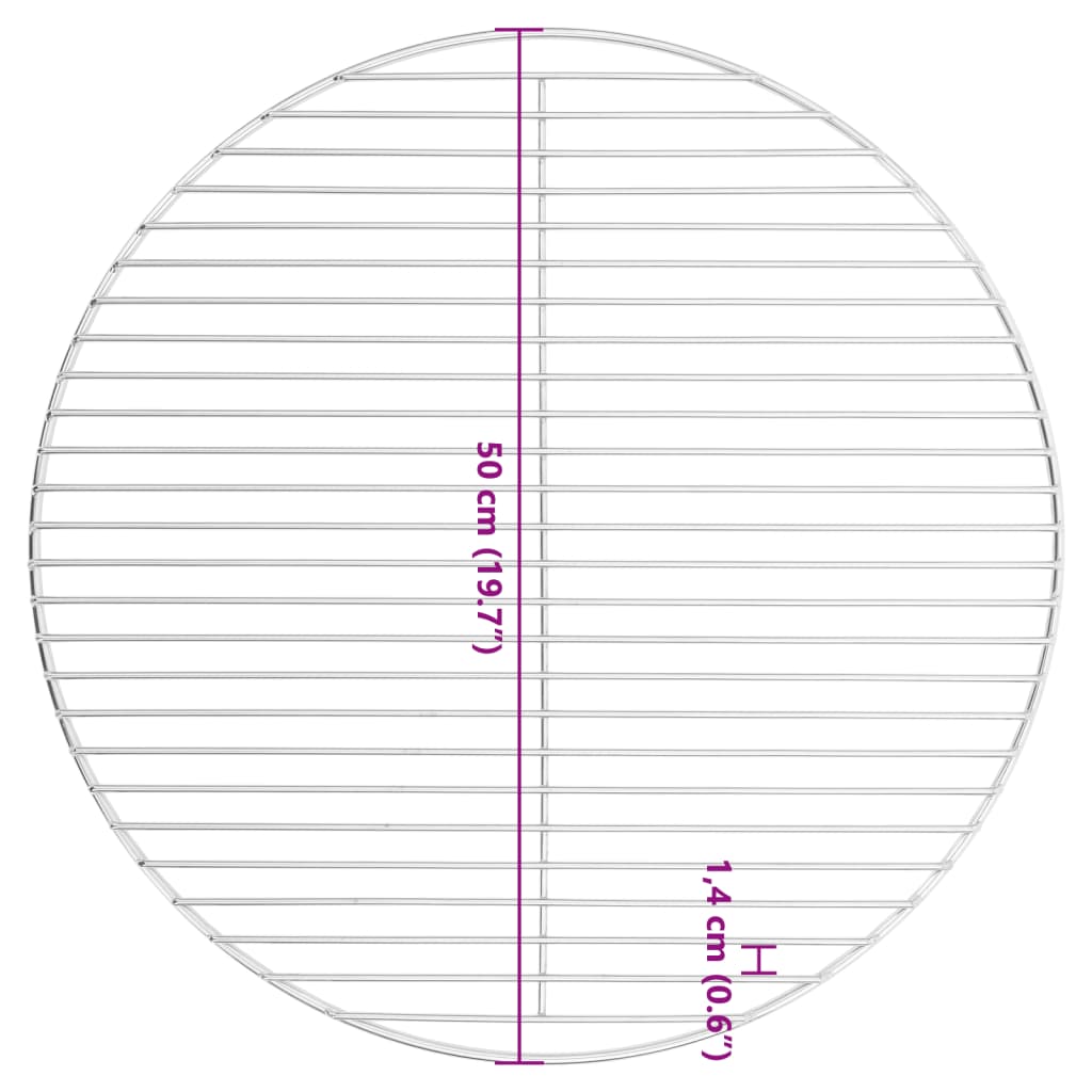 BBQ Grill Grate Round Ø37 cm 304 Stainless Steel