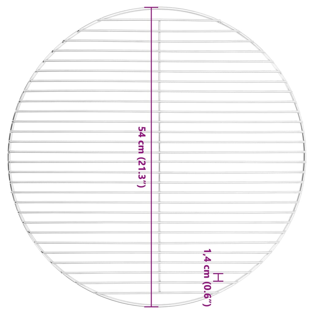 BBQ Grill Grate Round Ø37 cm 304 Stainless Steel