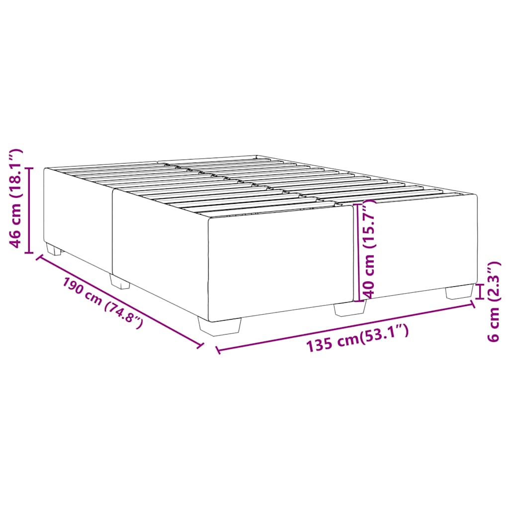 Bed Frame without Mattress Dark Grey Double Velvet