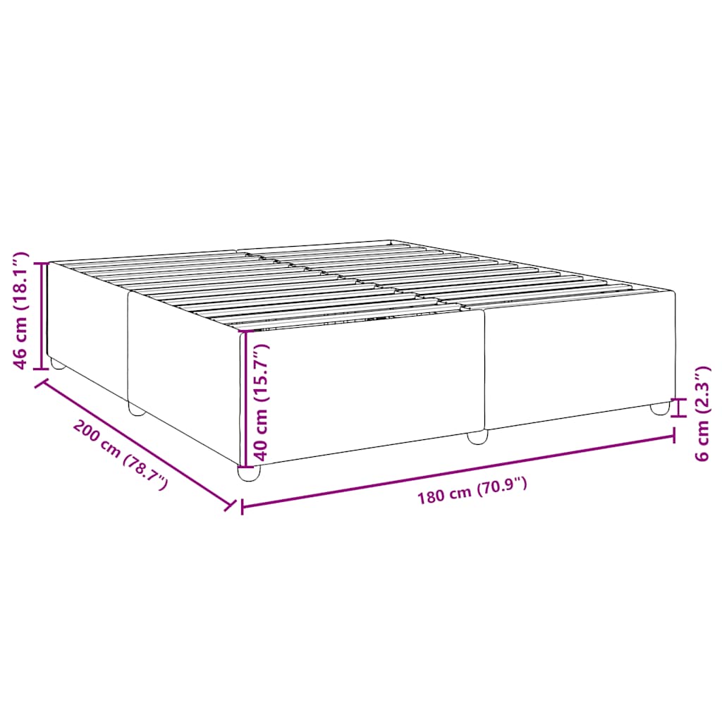 Bed Frame without Mattress Dark Grey Super King Fabric