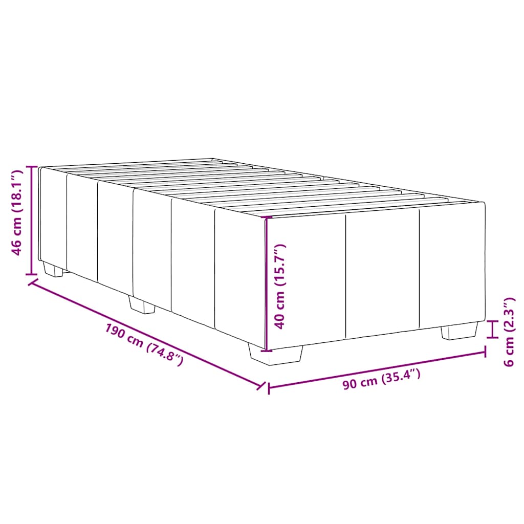 Bed Frame without Mattress Black Single Fabric