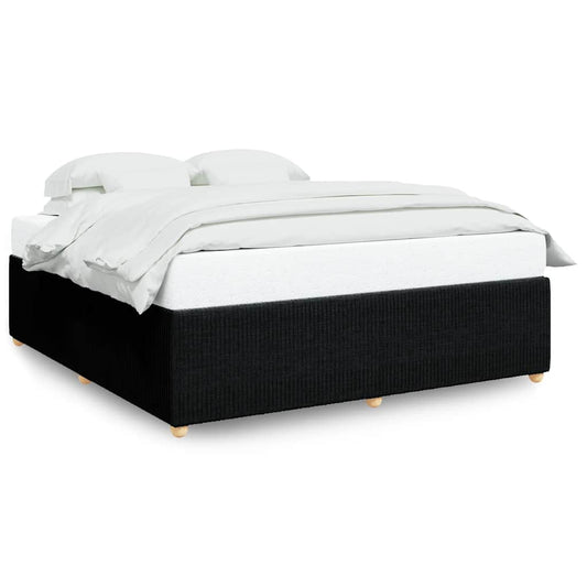 Bed Frame without Mattress Black Super King Fabric