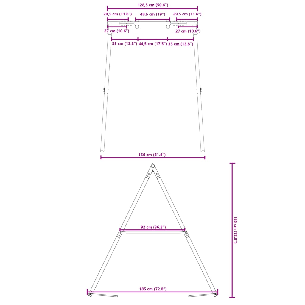 Children Swing Frame for Outdoor W 156 x H 185 cm