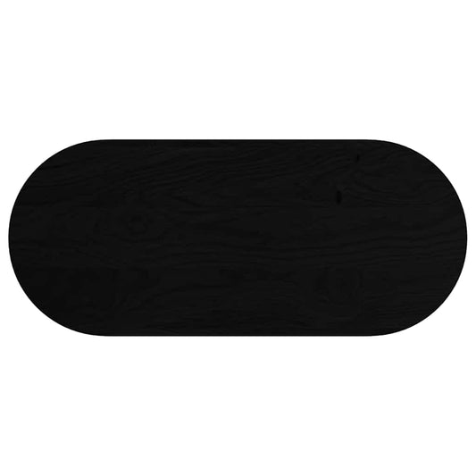 Table Top Dark Brown 140x60x4 cm Solid Wood Oak Oval