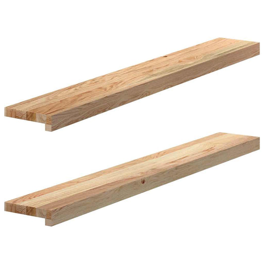 Window Sills 2 pcs Untreated 110x15x2 cm Solid Wood Oak