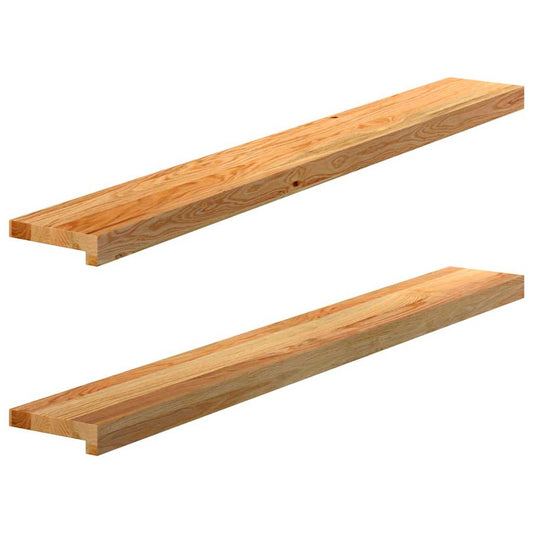 Window Sills 2 pcs Light Brown 120x15x2 cm Solid Wood Oak