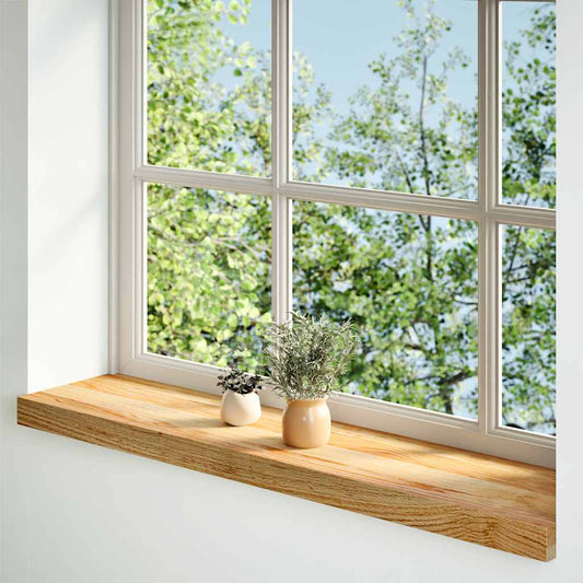 Window Sills 2 pcs Light Brown 80x20x2 cm Solid Wood Oak