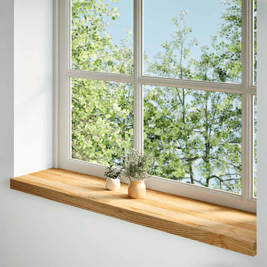 Window Sills 2 pcs Light Brown 110x25x2 cm Solid Wood Oak