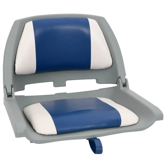 2 Piece Foldable Boat Seat Set Blue and White 48x51x41 cm