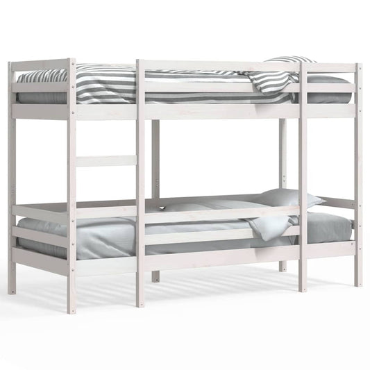 Bunk Bed without Mattress White 75x190 cm Small Single Solid Wood Pine