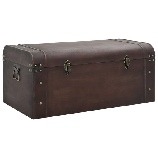Treasure Chest with Latches Dark Brown 79,5x39,5x39,5 cm Plywood
