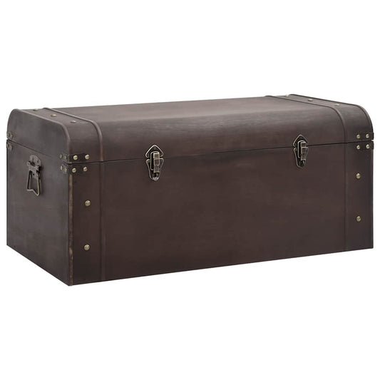 Treasure Chest with Latches Dark Brown 90x50x39,5 cm Plywood