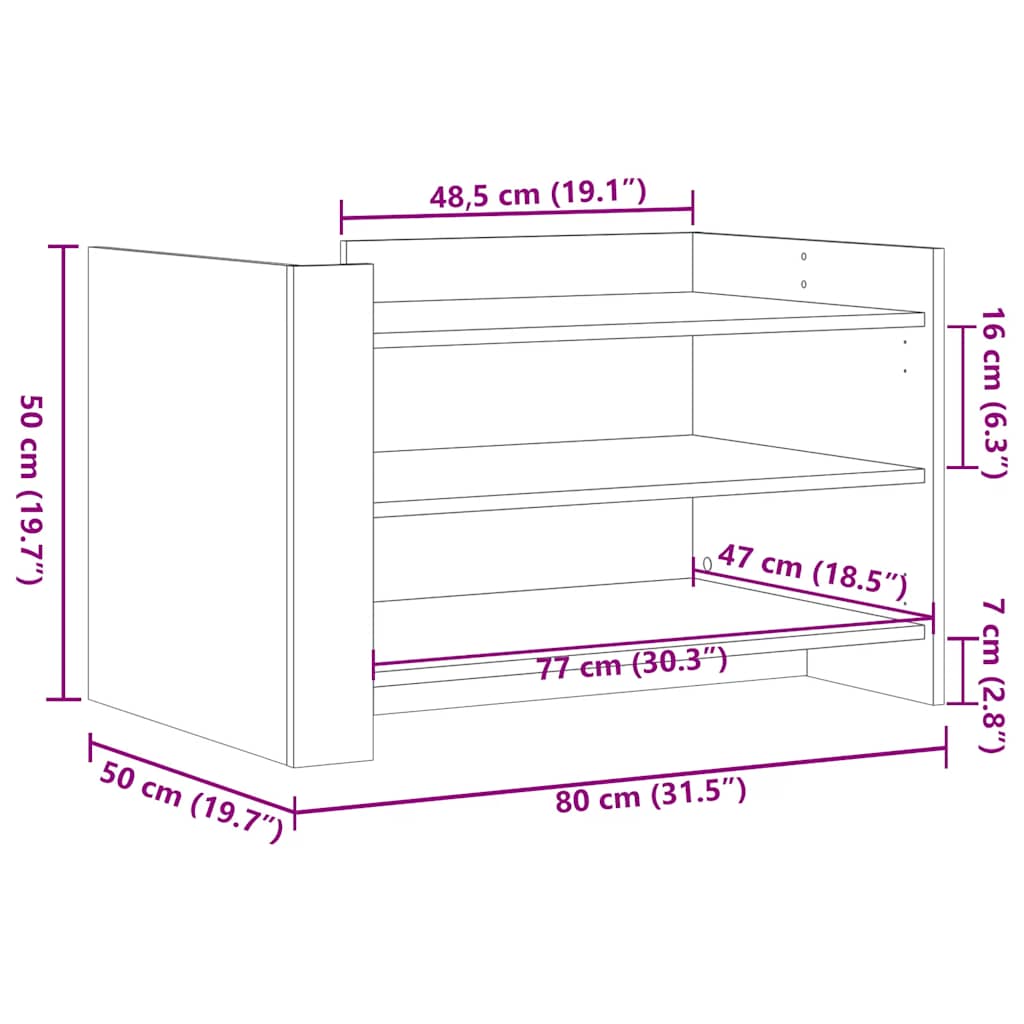 Coffee Table Black 80x50x50 cm Engineered Wood