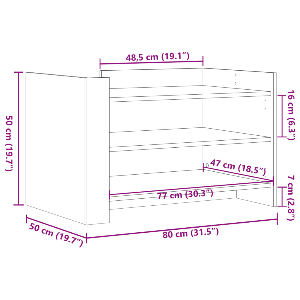 Coffee Table Concrete Grey 80x50x50 cm Engineered Wood
