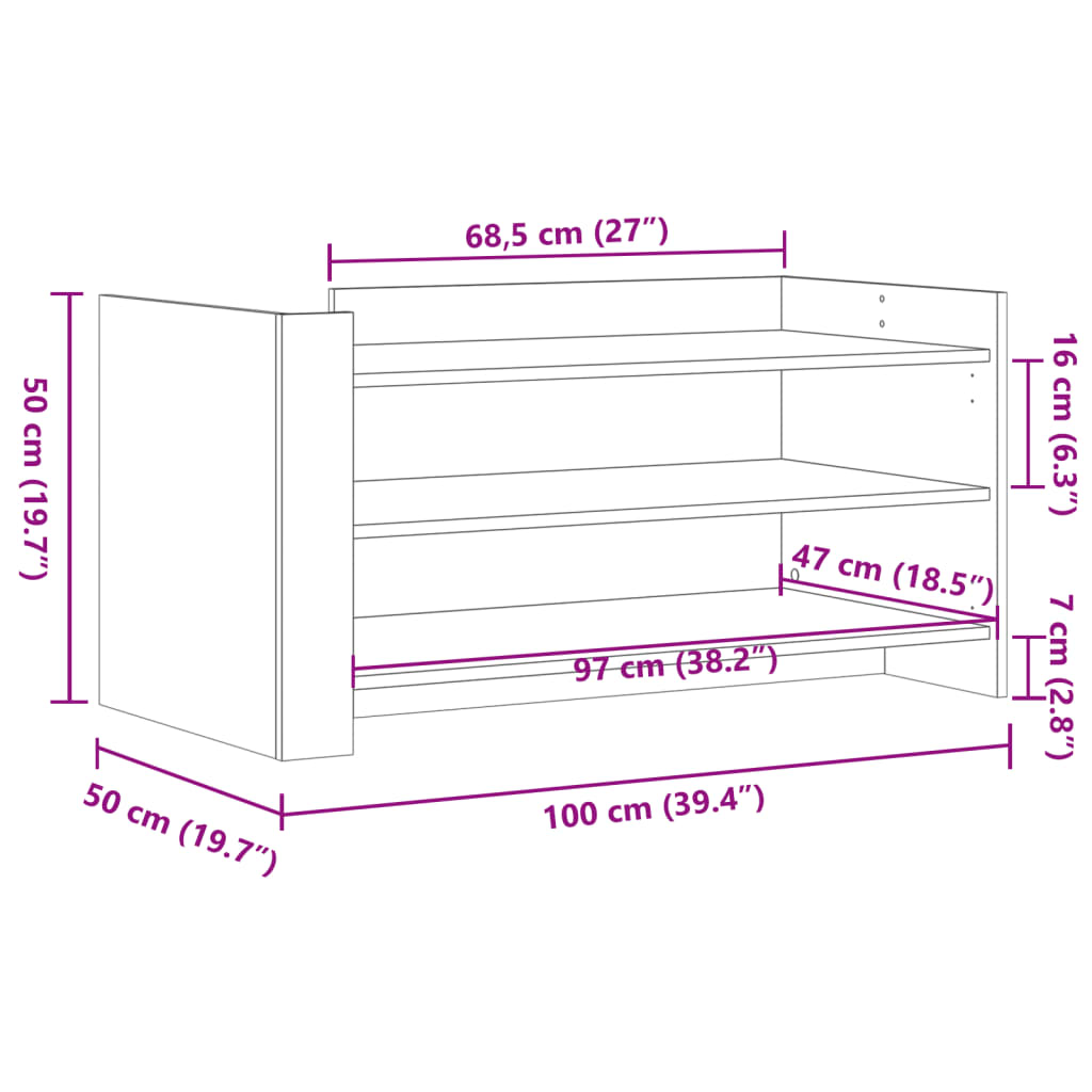 Coffee Table Brown Oak 100x50x50 cm Engineered Wood