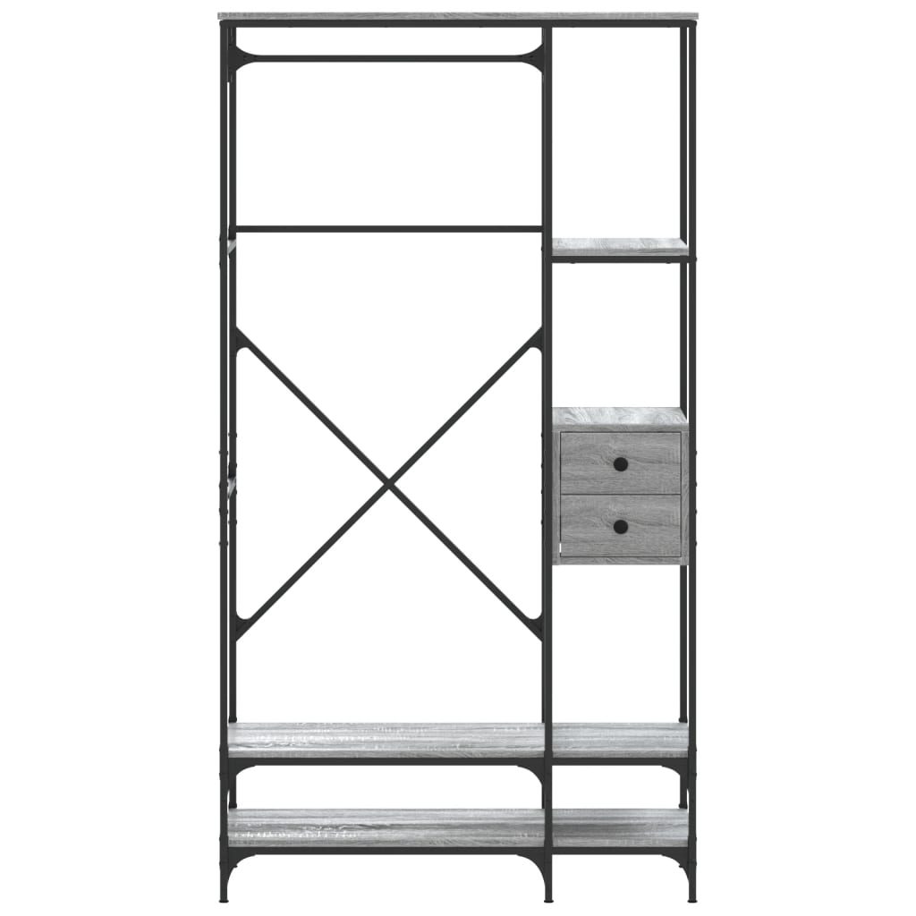 Clothes Rack with Shelves Grey Sonoma Engineered Wood