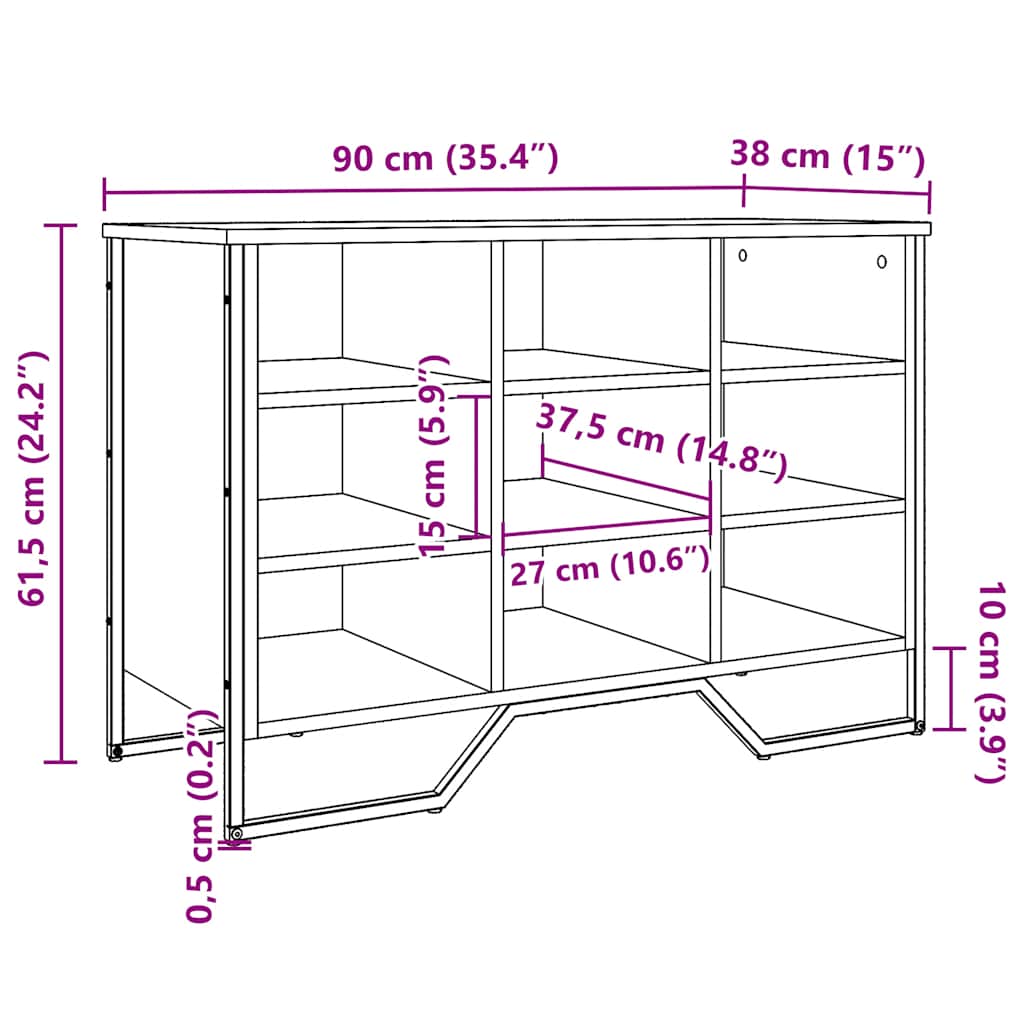 Shoe Cabinet Sonoma Oak 90x38x61.5 cm Engineered Wood