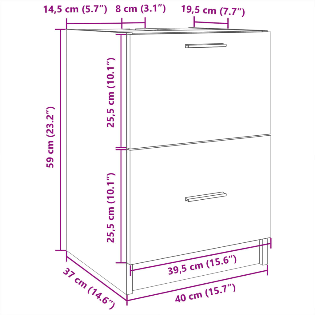Sink Cabinet | Sonoma oak | Engineered Wood | Medium | Bathroom Cabinet