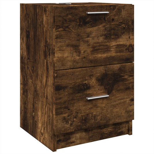 Sink Cabinet | Smoked Oak | Engineered Wood | 40x37x59 cm