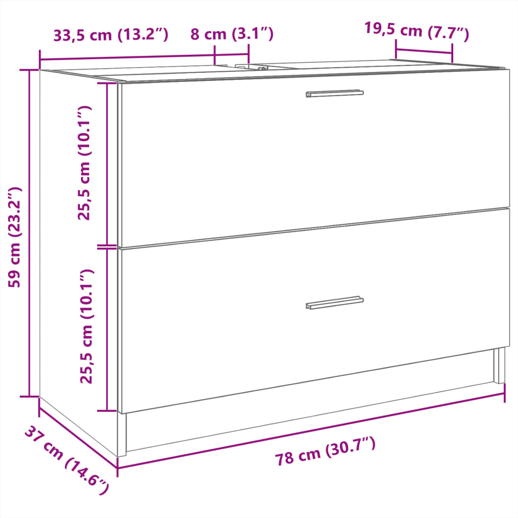 Sink Cabinet | White | Engineered wood | Medium | Bathroom Cabinet