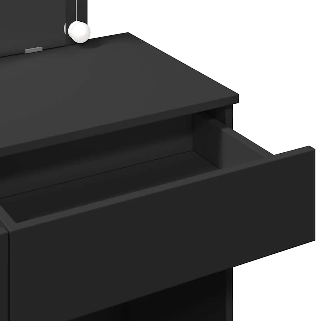 Dressing Table with LED Black 100x40x120 cm