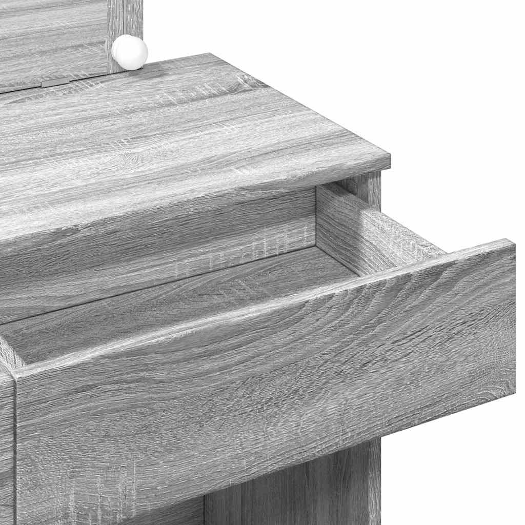 Dressing Table with LED Grey Sonoma 100x40x120 cm