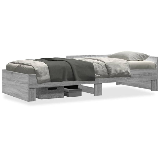 Bed Frame without Mattress Grey Sonoma 100x200 cm Engineered Wood