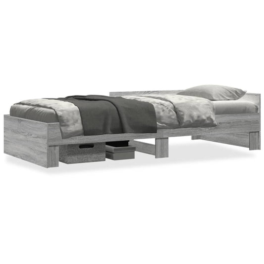 Bed Frame without Mattress Grey Sonoma 90x190cm Engineered Wood
